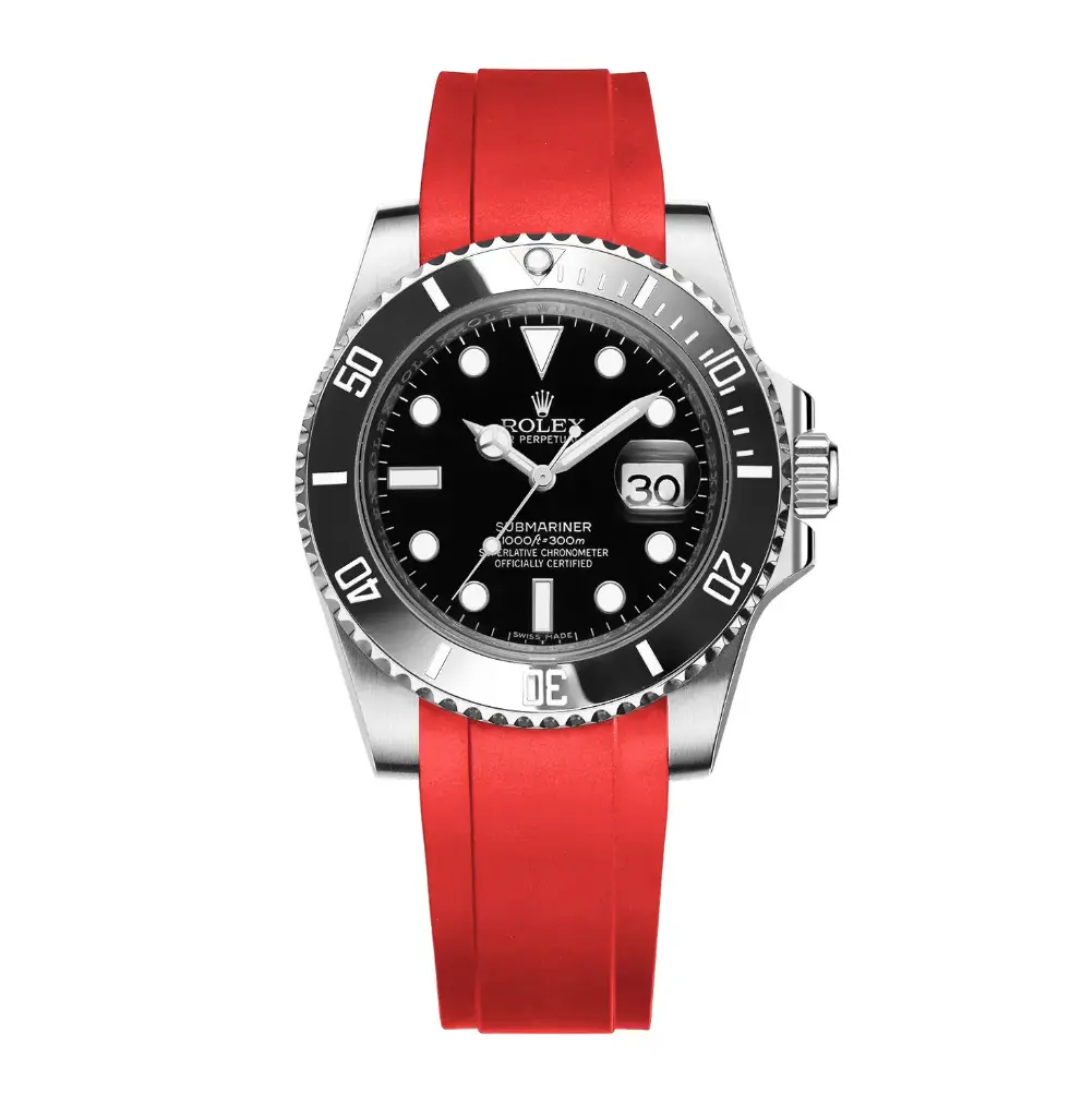 Rolex Submariner FKM Rubber Strap – Red